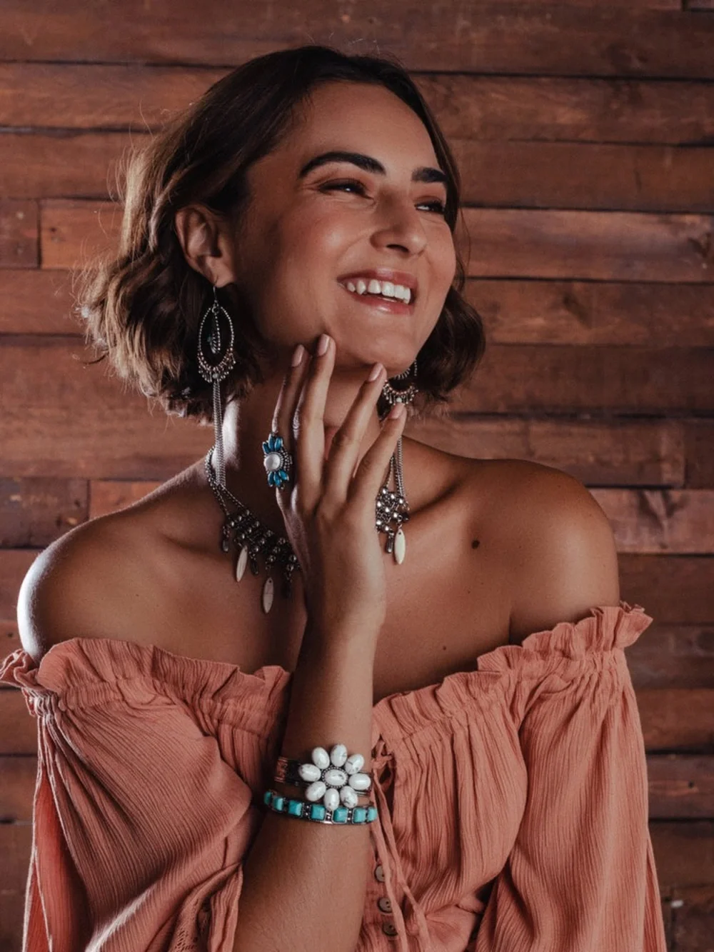 Cowgirl Confetti Turquoise Open Cuff Bracelet Women’s Adjustable Silver Tone NEW